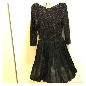 Sequin boat neck evening dress